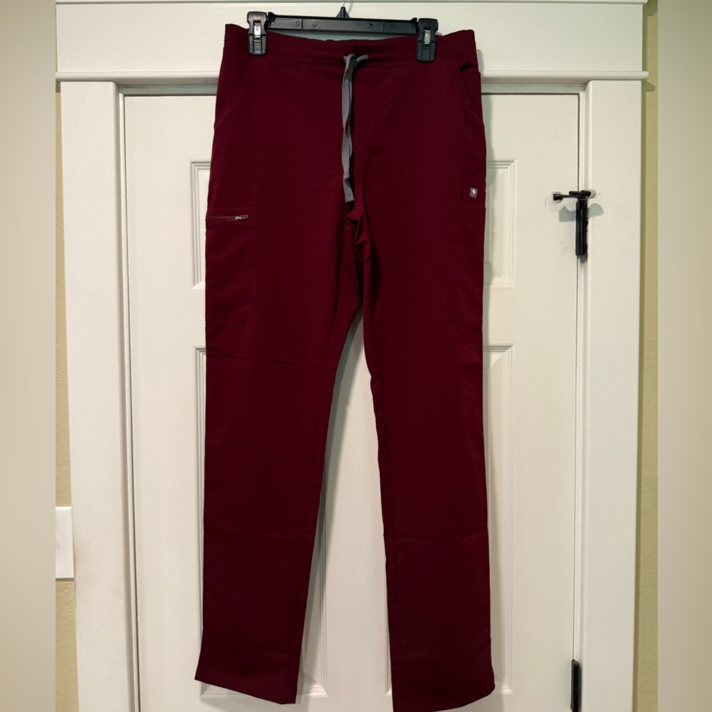 Figs Yola Scrub Pants Burgundy
